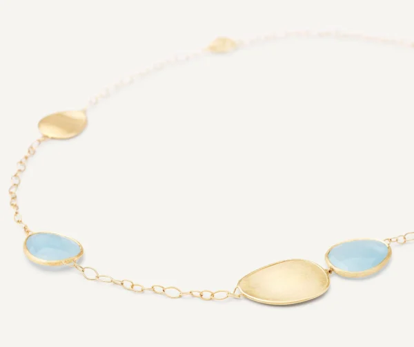 Marco Bicego Lunaria Gold Aquamarine Necklace - Image 3