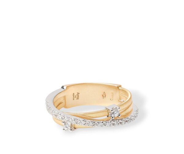 Marco Bicego Goa Ring - 18K Yellow Gold Three-strand Ring with Diamonds - Image 5