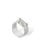 Marco Bicego Goa Ring - 18K White Gold Five-strand Ring with Diamonds
