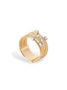Marco Bicego Goa Ring - 18K Yellow Gold Five-strand Ring with Five Diamonds