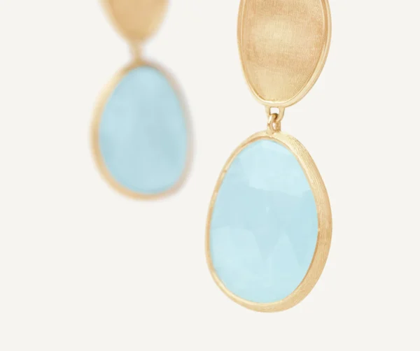 Marco Bicego Lunaria Gold Aquamarine Earrings - Image 3