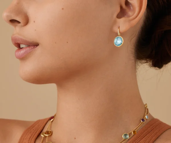 Marco Bicego Jaipur - Blue Topaz and Diamond earrings - Image 2