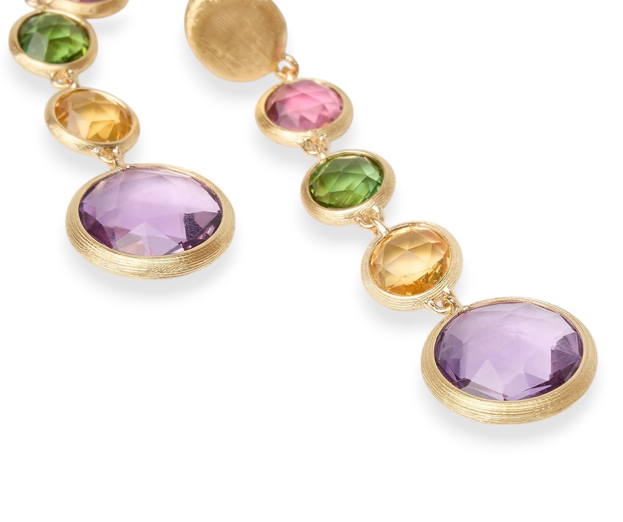 Marco Bicego Jaipur Earrings - Yellow Gold Multicoloured Drop Earrings - Image 3