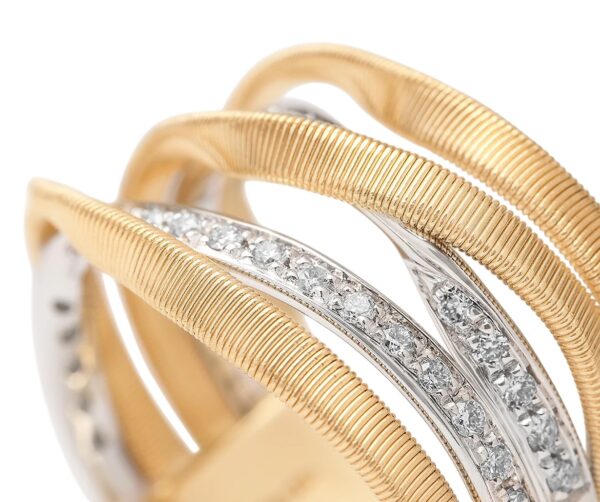 Marrakech yellow gold ring with diamonds - Image 3