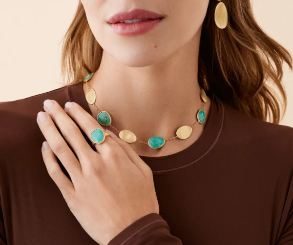 Lunaria Gold ring with Turquoise - Image 2