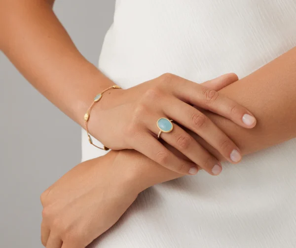 Siviglia Gold ring with Aquamarine and Diamonds - Image 2