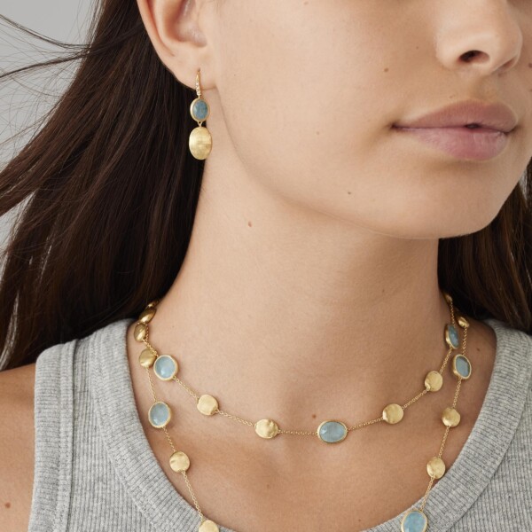 Siviglia Gold earrings with Aquamarines - Image 2