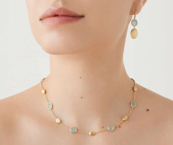 Siviglia Gold earrings with Aquamarines - Image 3