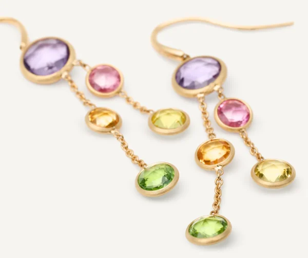 Jaipur Gold earrings with Gemstones - Image 3