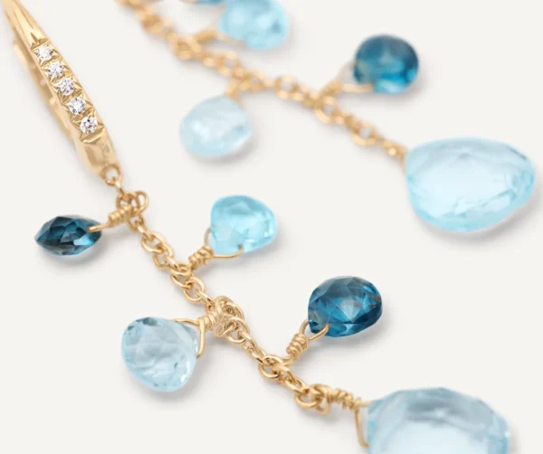 Paradise Blue Topaz & Diamond earrings - Image 3