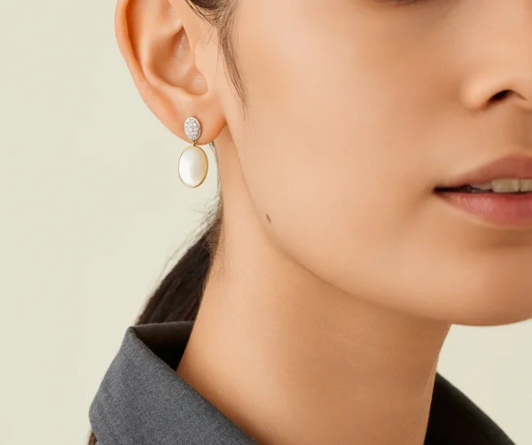 Siviglia Mother of Pearl & Diamond earrings - Image 2