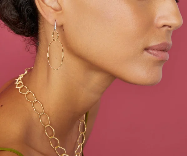 Marrakech Oval earrings with Diamonds - Image 2