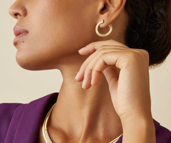 Masai Diamond hoop earrings - Image 2