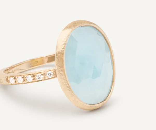 Siviglia Gold ring with Aquamarine and Diamonds - Image 3